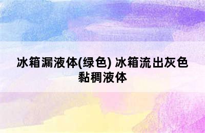 冰箱漏液体(绿色) 冰箱流出灰色黏稠液体